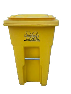 Toter LLC University of Michigan 32-Gallon Recycle Cart  Maize Yellow